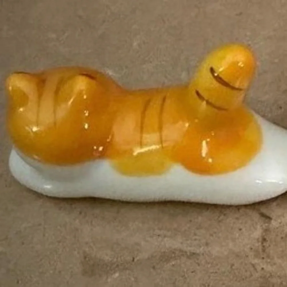 Ceramic Cat Chopstick‎ Holder Cute Spoon Holder Ginger cat New